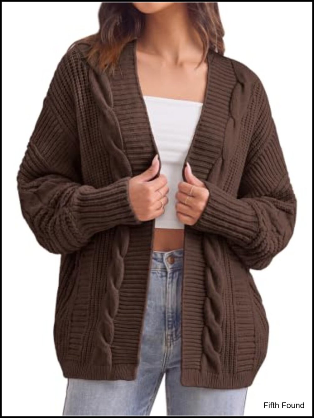 Womens Batwing Sleeve Open Front Cable Knit Cardigan Sweater